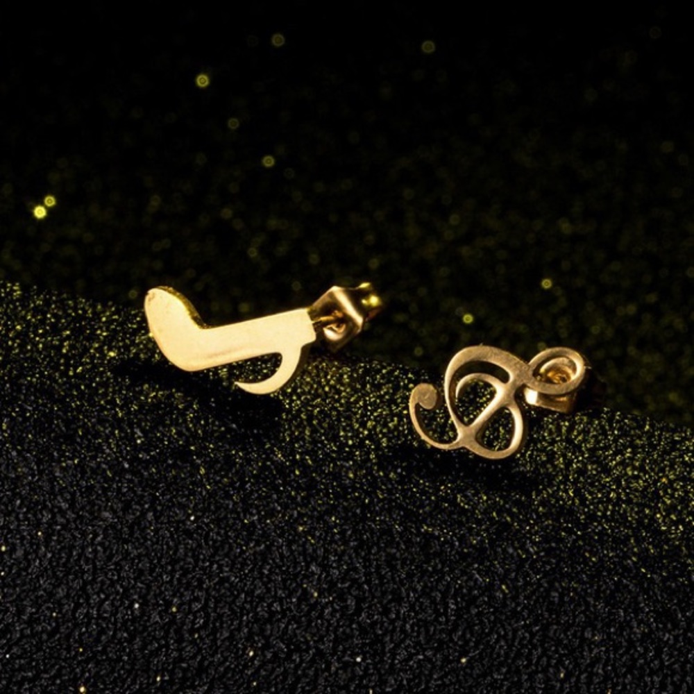Music notes mitch match earrings. Gold, small